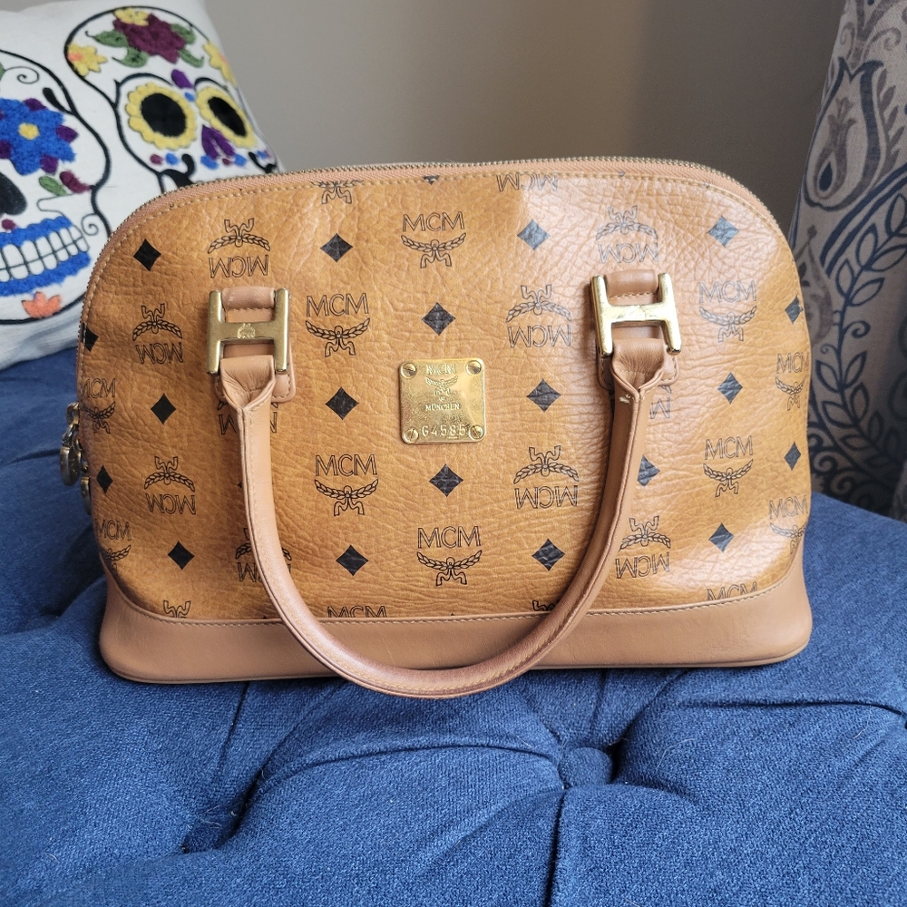 MCM Visetos Bowler Bag